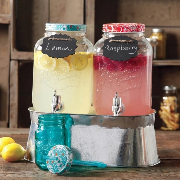 ❤️ New Pioneer Woman Homemade Goodness Clear Drink Dispenser Set - Picture 1 of 6